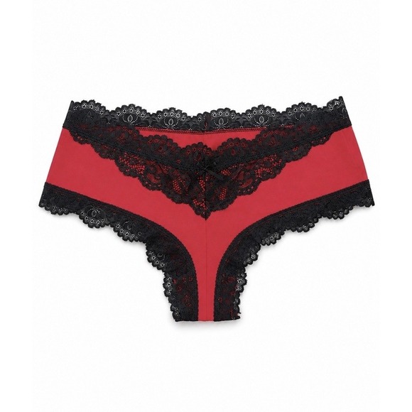 House Of Desire Other - House of Desire Vera Lace Strappy Back Cheeky Panty Red Black Size Medium NWT